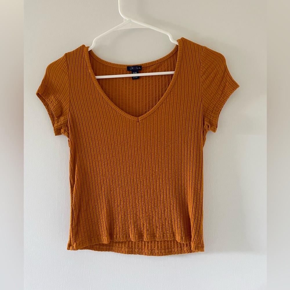 Cropped ribbed t shirt Medium